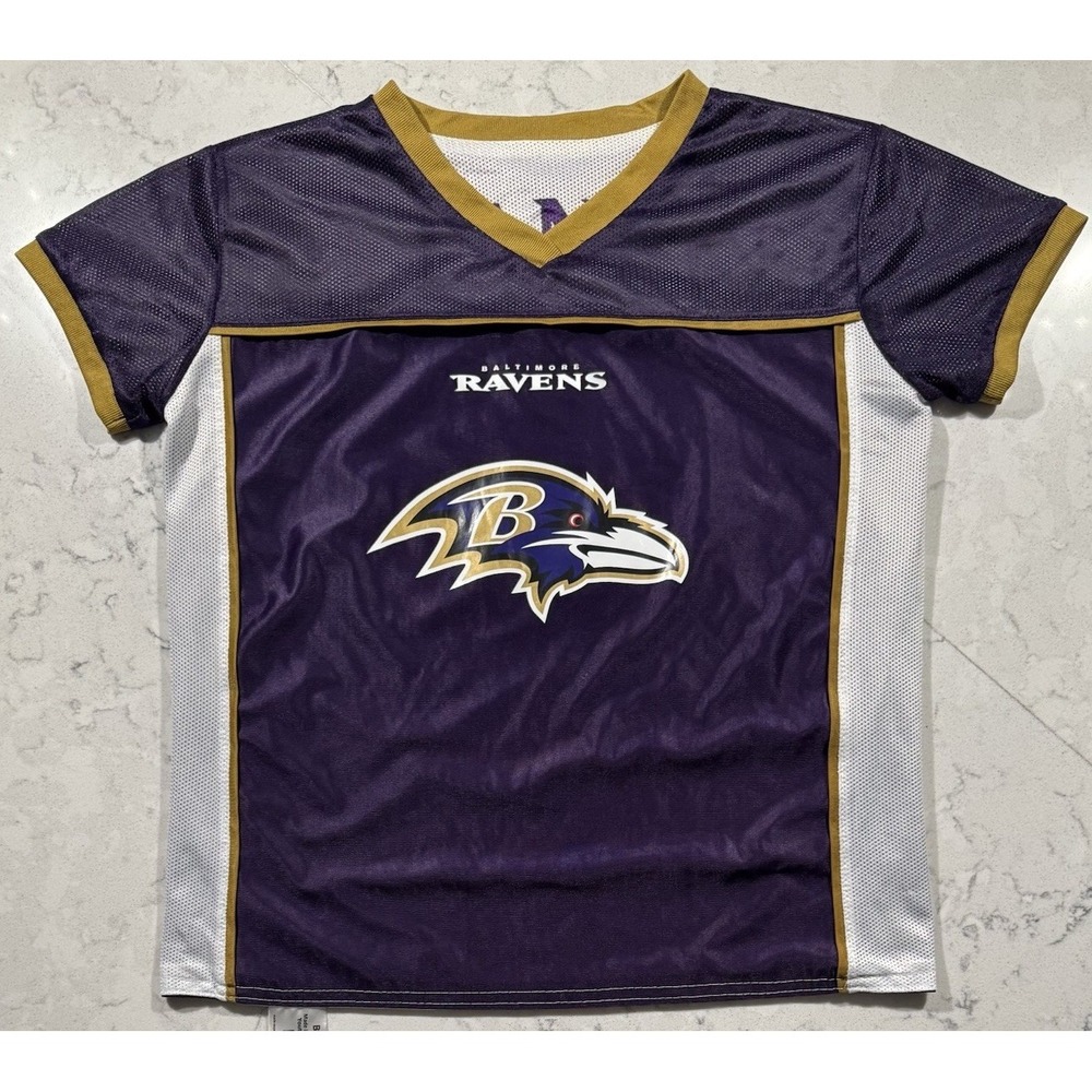 Baltimore Ravens Jersey Youth Large Purple Reversible Mesh NFL Flag Football